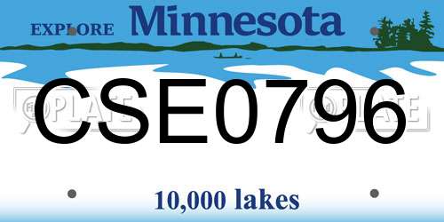 CSE0796 Minnesota License Plate