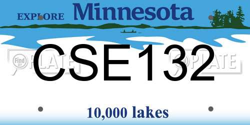 CSE132 Minnesota License Plate