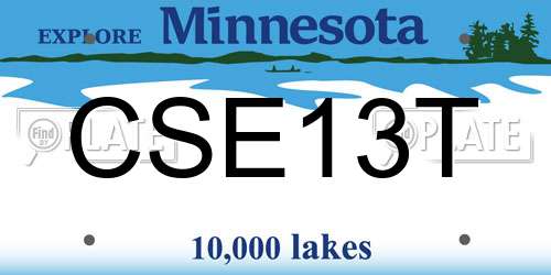 CSE13T Minnesota License Plate