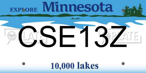 CSE13Z Minnesota License Plate