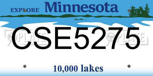 CSE5275 Minnesota License Plate