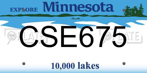 CSE675 Minnesota License Plate