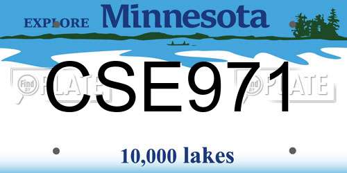 CSE971 Minnesota License Plate