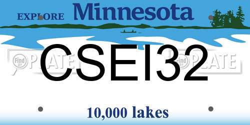 CSEI32 Minnesota License Plate
