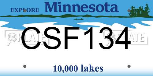 CSF134 Minnesota License Plate