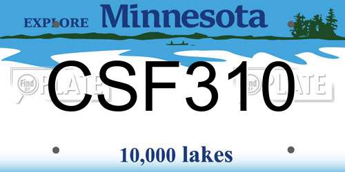 CSF310 Minnesota License Plate