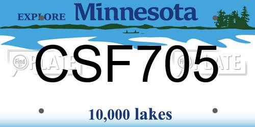 CSF705 Minnesota License Plate