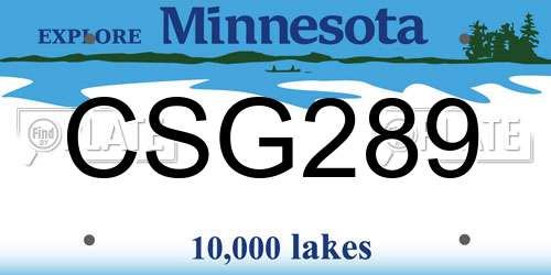 CSG289 Minnesota License Plate