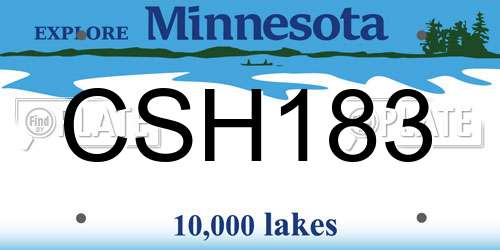 CSH183 Minnesota License Plate