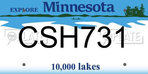 CSH731 Minnesota License Plate