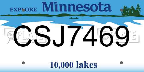 CSJ7469 Minnesota License Plate