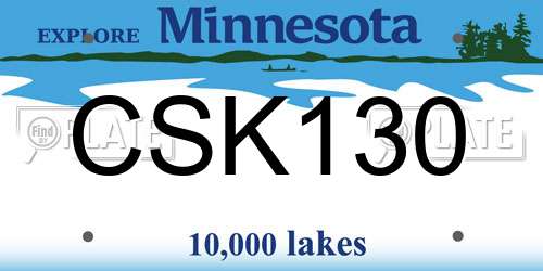 CSK130 Minnesota License Plate