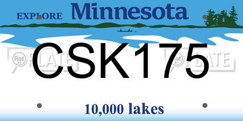 CSK175 Minnesota License Plate