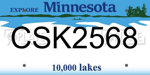 CSK2568 Minnesota License Plate