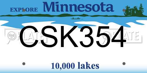 CSK354 Minnesota License Plate