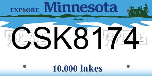 CSK8174 Minnesota License Plate
