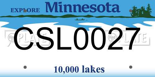 CSL0027 Minnesota License Plate
