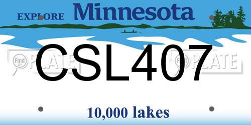 CSL407 Minnesota License Plate