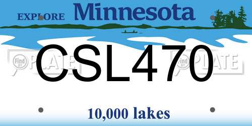 CSL470 Minnesota License Plate