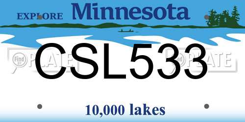 CSL533 Minnesota License Plate