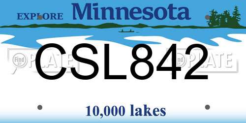 CSL842 Minnesota License Plate