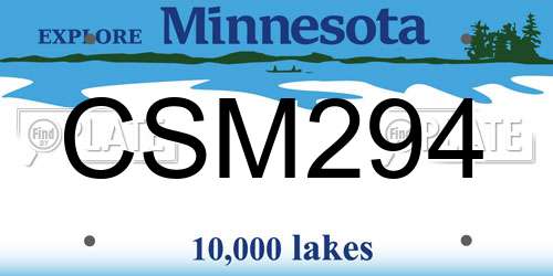 CSM294 Minnesota License Plate