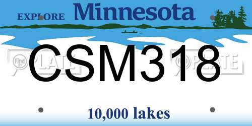 CSM318 Minnesota License Plate