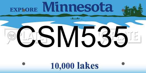 CSM535 Minnesota License Plate