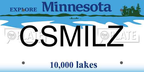 CSMILZ Minnesota License Plate