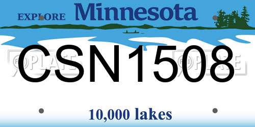 CSN1508 Minnesota License Plate