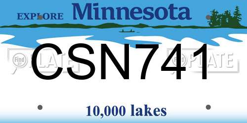CSN741 Minnesota License Plate