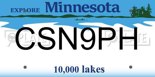 CSN9PH Minnesota License Plate