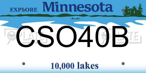 CSO40B Minnesota License Plate