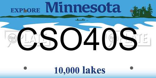 CSO40S Minnesota License Plate