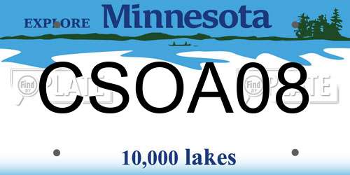 CSOA08 Minnesota License Plate
