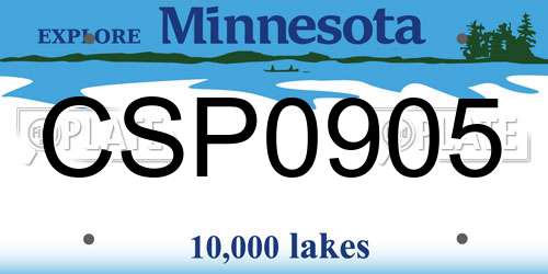 CSP0905 Minnesota License Plate