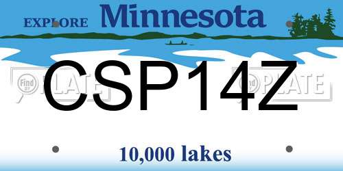 CSP14Z Minnesota License Plate