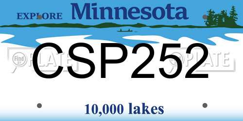 CSP252 Minnesota License Plate