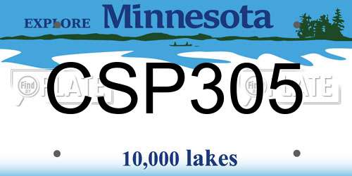 CSP305 Minnesota License Plate
