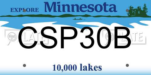 CSP30B Minnesota License Plate