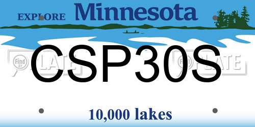 CSP30S Minnesota License Plate
