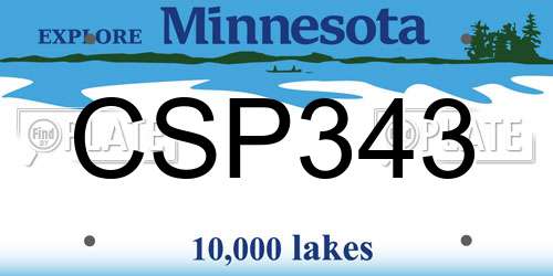 CSP343 Minnesota License Plate