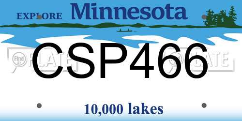CSP466 Minnesota License Plate