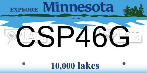 CSP46G Minnesota License Plate