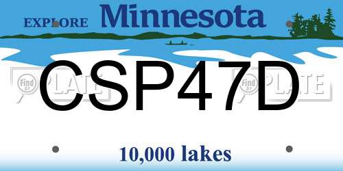 CSP47D Minnesota License Plate