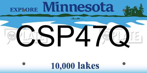CSP47Q Minnesota License Plate