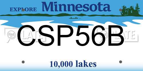 CSP56B Minnesota License Plate