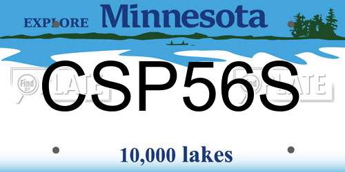 CSP56S Minnesota License Plate