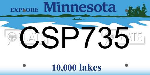 CSP735 Minnesota License Plate