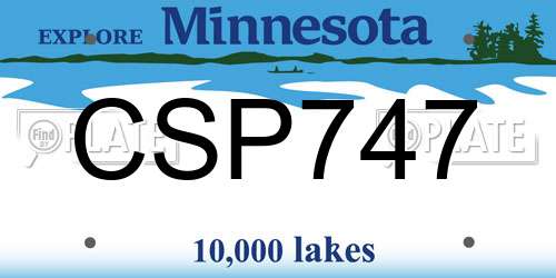 CSP747 Minnesota License Plate